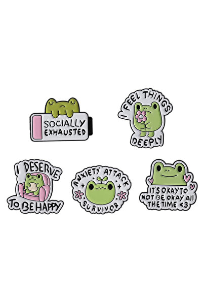 Choice مجموعة دبابيس مينا "أستحق أن أكون سعيدًا" - الصحة النفسية - لا بأس ألا...