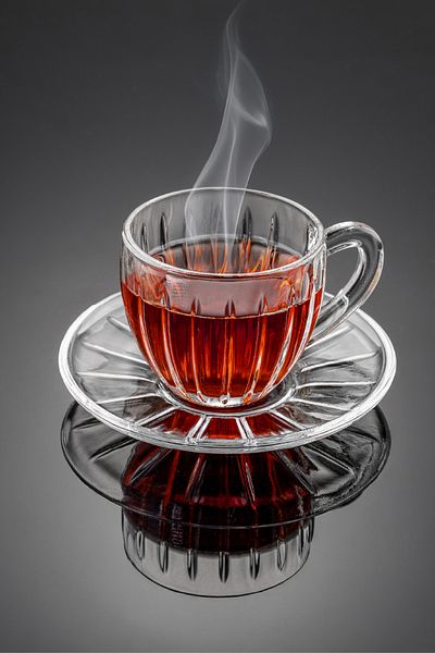 Vienev Round Cup with 6 Plates - Tea Coffee Glass 155 ml