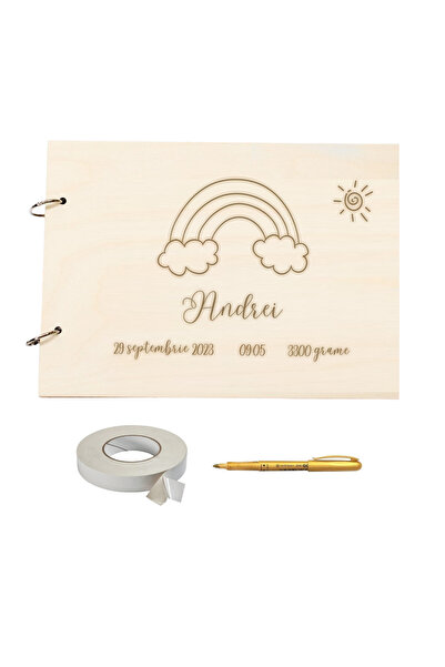 OEM Set Album foto / GuestBook nunta, MODEL 12 Flori, A4 landscape, 3 piese