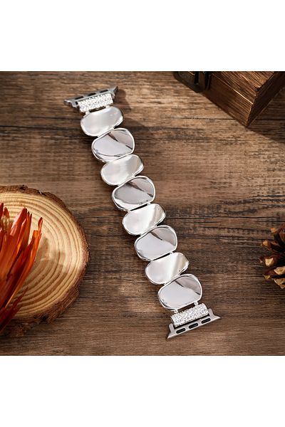 Choice 38 40 41mm silver Sequin Bracelet Chain For Apple Watch Ultra 2 49mm 46mm 45mm 44 42mm 41mm Metal St