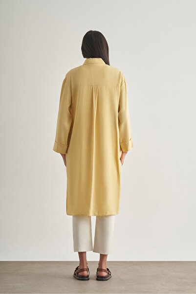 Mizalle Modal Karışımlı Sarı Uzun Tunik