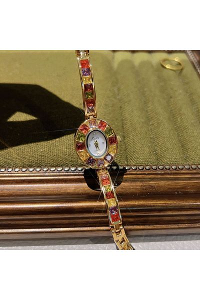 Choice Gold 1pc Pre-Owned Ladies' Niche Luxury Fashionable Ins Style Elegant Watch Bracelet Suitable For Da