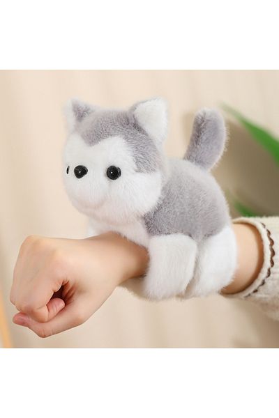 Miaoowa about 20cm husky Creative Stuffed Animals Raccoon Fox Husky Cat Monkey Papa Circle Toy Wrapped Aroun