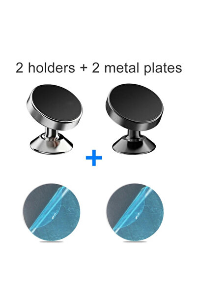 Choice حامل هاتف مغناطيسي للسيارة قابل للدوران باللون الأسود والفضي، يُثبت عل...