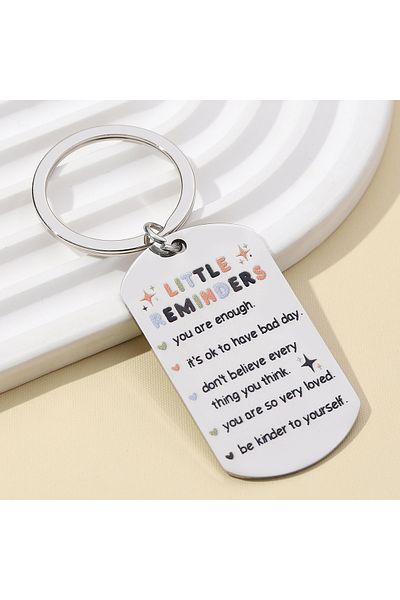 Choice Silver 1Pc Inspirational Gift Keychain - You Are Enough Keychain, Reminder Keychain, Men's and Women