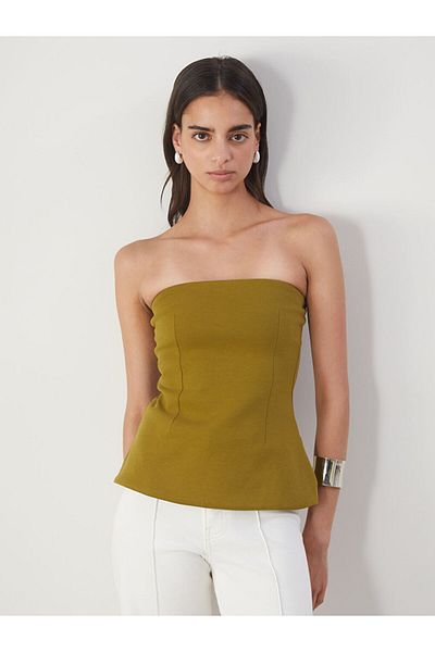 LC Waikiki Νέα σεζόν Μπλούζα Peplum με λαιμόκοψη στράπλες - S5PA96Z8
