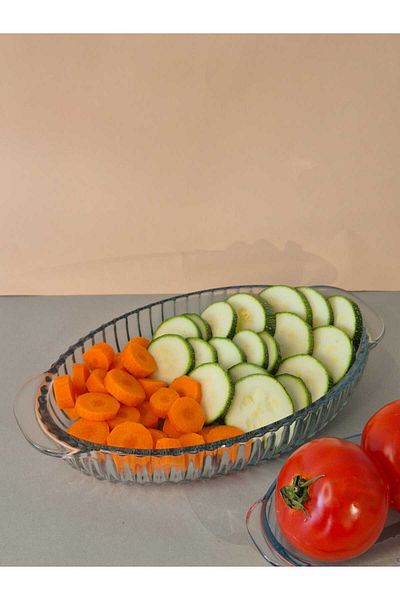 Kaveh glass Kaveh Glass Kayo Large Pattern Presentation-Service Plate 28 X 14 cm Borcam Pn1289Gcl