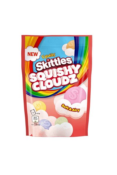 Skittles Skittles Squishy Cloudz Fruits, Gumă de mestecat 94g