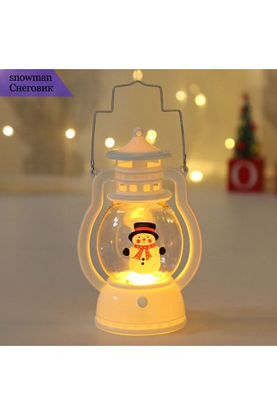 Choice Snowman Portable LED Christmas Santa Claus Snowman Lanterns Indoor Decor Lights Battery Powered for