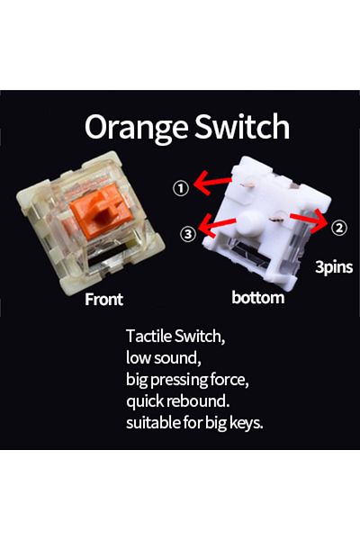 GGBEE 70pcs Tactile Orange Outemu Switch for Keyboard 3Pin Dustproof Linear Tactile Clicky Silent Switches