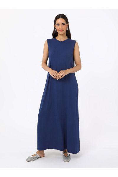 Benin Rochie de bază fără mâneci din viscoză - bleumarin - Benin