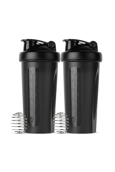 Choice 2pcs 600ml Shaker Bottle 20oz Protein Shaker Plastic Bottle Portable Fitness Bottle for Fitness Enth