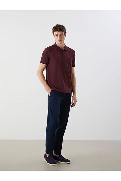 LC Waikiki New Season Polo Neck Short Sleeve Men's Textured T-Shirt - S52872Z8