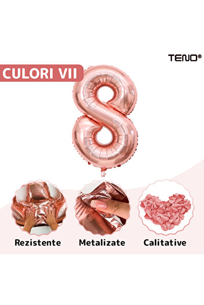 Teno Set of 2 Balloons Number 18 Rose/Gold