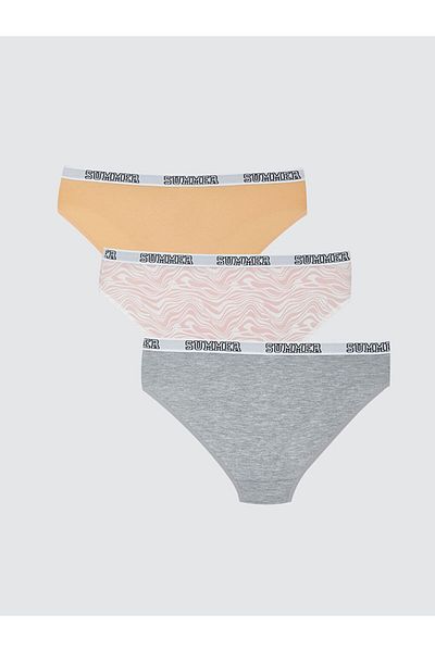LC Waikiki Pachet de 3 culotte de bikini imprimate sezon nou - S5FD41Z8