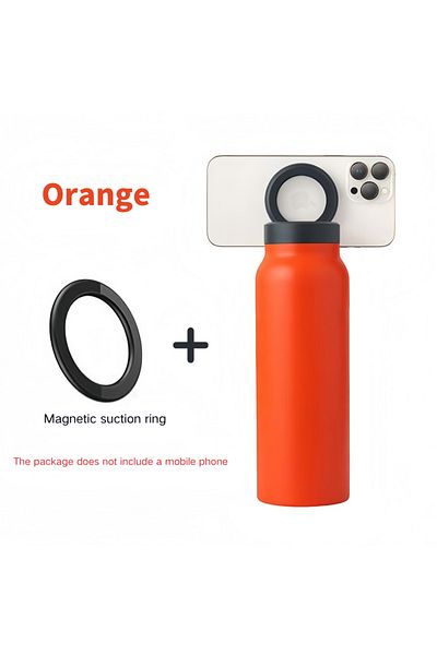 Choice 24oz Orange 24 Oz Insulated Stainless Steel Sports Water Bottle With Straw Outdoor Insulated Water M