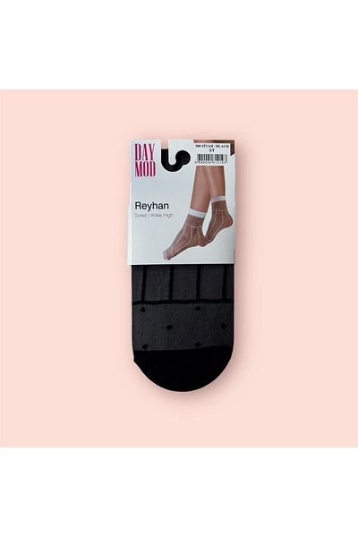 Daymod Reyhan Striped Patterned Socks Black 3-Piece
