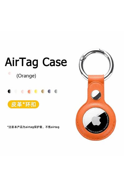 Choice Orange 05 For Apple Airtags Case PU Leather Keychain Protective For Airtag Tracker Locator Device An