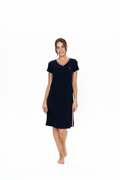 U.S. Polo Assn. Women's V-Neck Short Sleeve Casual Nightdress