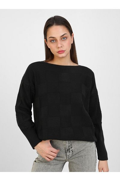 Por La Cara Knit tunic - black - por la cara