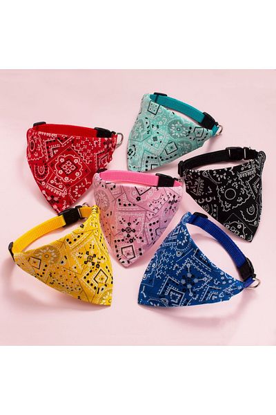 Choice 8.6-17.3inch 6pcs mix Adjustable Pet Puppy Cat Scarf Bandana Collar Neck Scarf For Small Dogs Kitten