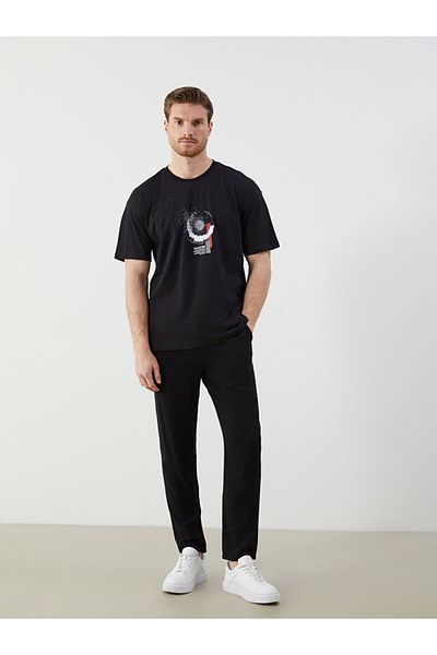 LC Waikiki New Season Crew Neck εμπριμέ χτενισμένο βαμβακερό ανδρικό Tisort - S5J853Z8