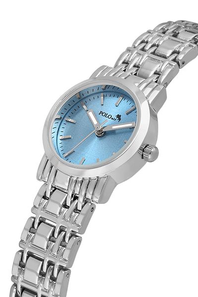 Polo Air ساعة يد نسائية أنيقة لون فضي أزرق PL-1549B5x
