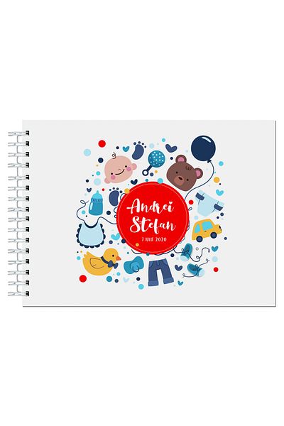 OEM Album foto / Guestbook / Caiet marturii pentru nunta din lemn, format A4 landscape, pix inclus