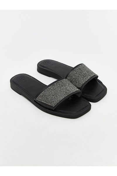 LC Waikiki New Season Leather Look Stone Women's Slippers - S5Ji21Z8