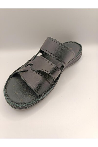 Bukond Men's Genuine Leather Slippers Soft Puff Summer Orthopedic Slippers