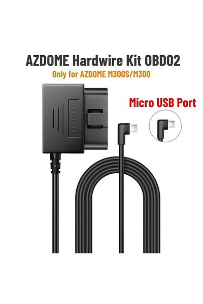 AZDOME Micro USB Port AZDOME Hardwire Kit OBD for AZDOME M550 M300S Dash Cam Parking Cable Micro USB Port/M