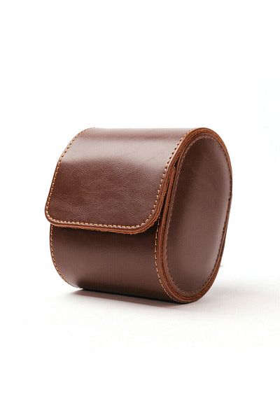 Choice BrownSingleWatchRoll Single Watch Roll Travel Case Portable Vintage Leather Watch Storage Organizer