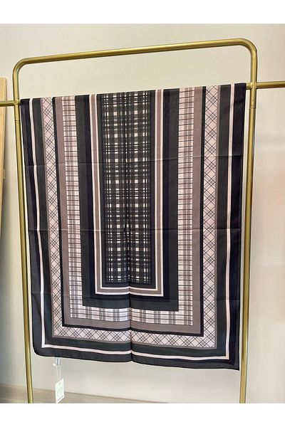 MENESSA Cotton Voile Delux Plaid Pattern Shawl