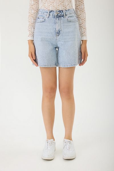SEVİLEN Pantaloni scurți din denim brodat cu pietre