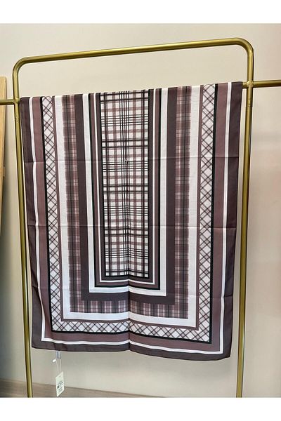 MENESSA Cotton Voile Delux Plaid Pattern Shawl