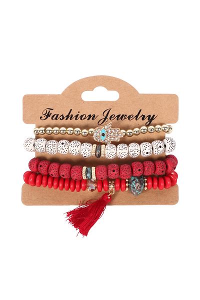 Choice BR111-5 Bohemian Handmade Beads Bracelet Set For Women Summer Colorful Beaded Chain Bangle Men Boho