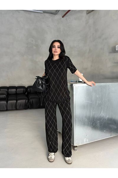 Amora Modal Fabric Baklava Pattern Stone Double Set