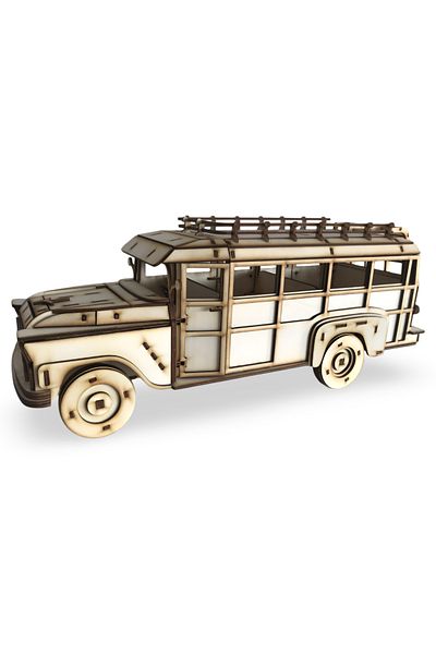 ALGWOOD Wooden Classic Minibus Model - 212 Pieces Chevy Apache Model - Collectible 3D Puzzle