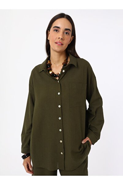 Benin Сорочка та штани з суміші льону - хакі -