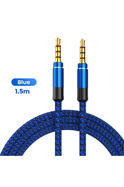 Choice 1.5m Blue NNBILI 1.5M Jack 3.5mm Audio Cable Nylon Braid 3.5mm Car AUX Cable Headphone Extension Cod