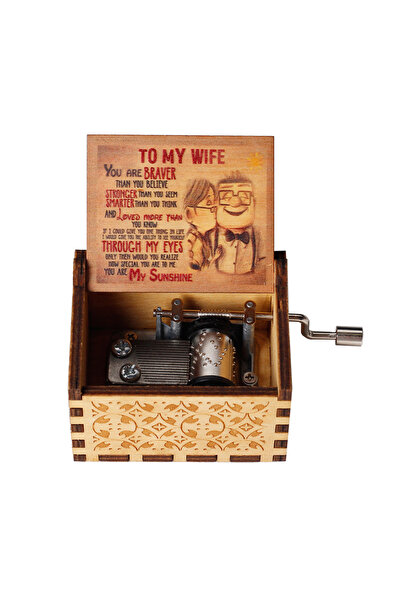 Jurassic Park TO MY WIFE HOT Wooden Hand Crank Black Music Box Children's Holiday Gifts Christmas Gi