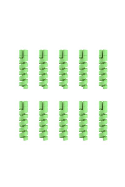 Choice green 10pcs Cable Protector Silicone Charge Cable Spiral Winder Wire End Cord Savers Cover For Phone