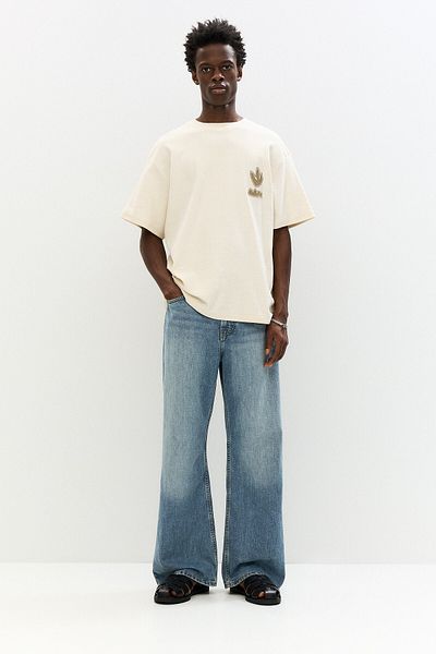 Pull & Bear T-shirt with embroidered plants