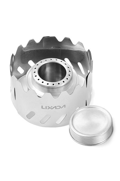 Choice Silver Camping Stove 100ml Aluminum Alcohol Burner with Small Stainless Steel Windshield Camp Stove