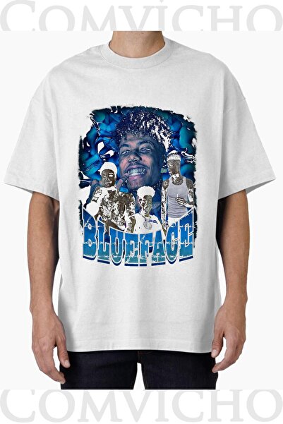 COMVİCHO تي شيرت مطبوع بتصميم Blueface v1 للجنسين