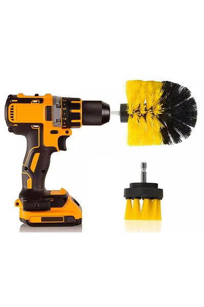 OEM Set of 2 Carpet Brushes & Home Use / Professional Detailing Carpet Brush with Drill Adapter