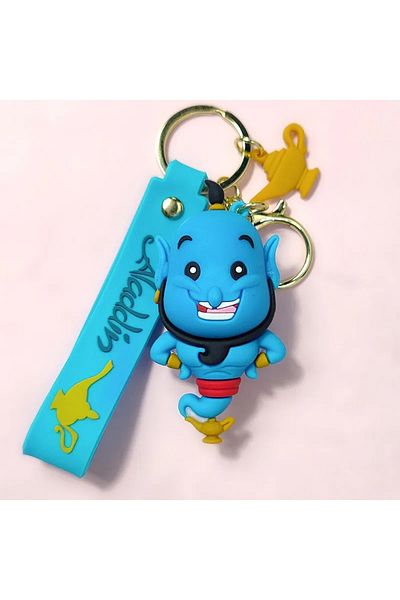 Miniso 03 Anime Aladdin Keychain Cute Princess Jasmine Genie Figure Doll Keyring Pendent Key Accessories Ki