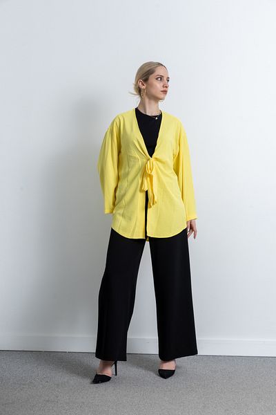 TUĞBA ERGÜL Women's Ayrobin Tie Front Tunic 1348