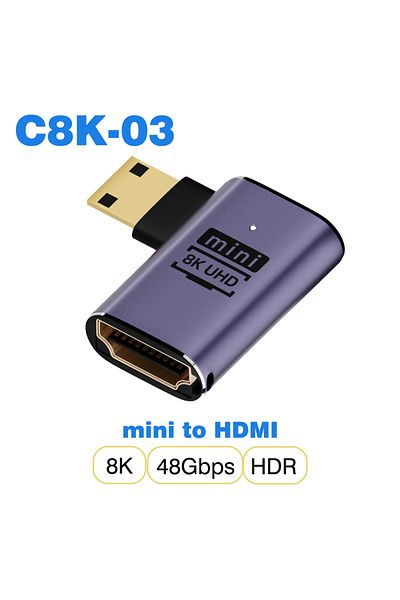 Choice 1 PCS C8K-03 Mini to HDMI UGOURD HDMI2.1 Cable Adapter mini micro hdmi to HDMI 2.1 Converter 48Gpbs