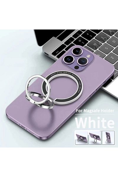 Choice White Magnetic Universal Mobile Phone Finger Ring Holder Portable Foldable Desktop MagSafe Car Moun